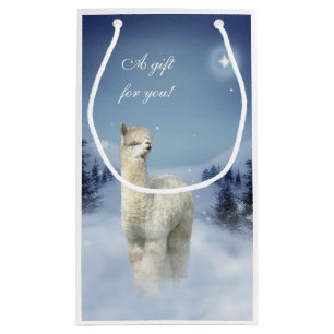 Sac de cadeau de Noël d'hiver d'alpaga petit