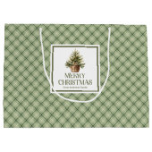 Sac de cadeau de Noël élégant et rustique, tons ne (Dos)