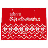 Sac de cadeau de Noël en pull moche rouge et blanc (Dos)