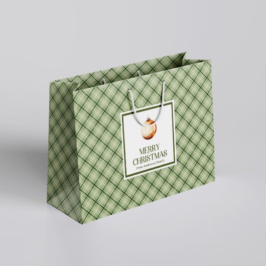 Sac de cadeau de Noël minimal chic Tons de sauge n
