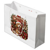 Sac de cadeau de Noël Moderne Flocon de Neige Chie (Devant Angle)