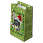 Sac de cadeau de Noël petit -- Schnauzer (Dos Angle)