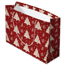 Sac de cadeau de Noël Rouge cramoisi et Or