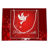Sac de cadeau de paix de Noël grand (Devant)