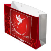 Sac de cadeau de paix de Noël grand (Dos Angle)