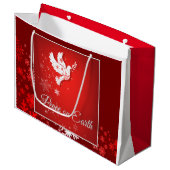 Sac de cadeau de paix de Noël grand (Devant Angle)