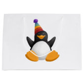 Sac de cadeau de pingouin de joyeux anniversaire (Devant)