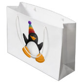 Sac de cadeau de pingouin de joyeux anniversaire (Dos Angle)