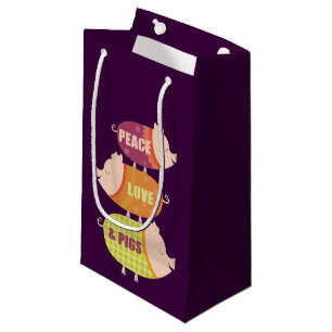 Sac de cadeau de porcs d'amour de paix