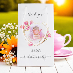 Sac de cadeau de thé de mariage rose