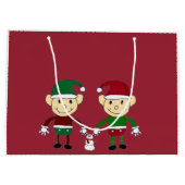 Sac de cadeau de vacances d'elfes de Noël grand (Dos)