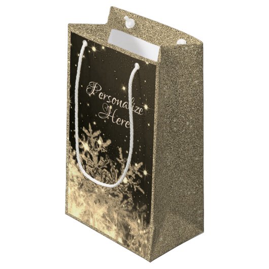 Sac de cadeau flocon de neige scintillant (Devant Angle)