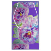 Sac de cadeau floral de fleurs de pensée violette (Dos)