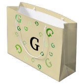 Sac de cadeau (Lrg) - lettres brouillées en verts (Dos Angle)