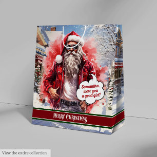 Sac de cadeau moyen Cool Santa organisateur de Noë