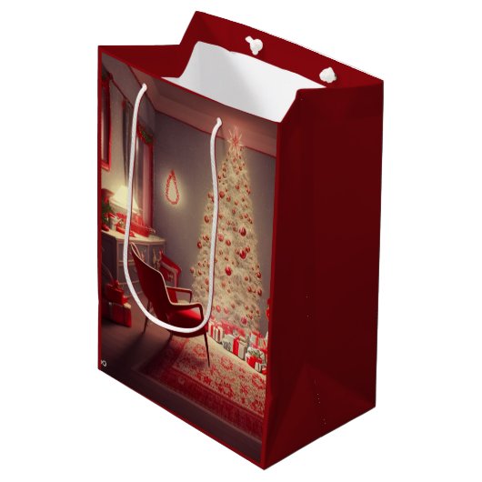 Sac de cadeau moyen de Noël (Devant Angle)