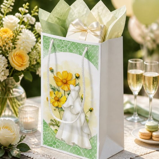 Sac de cadeau ou de faveur de douche de mariage fl