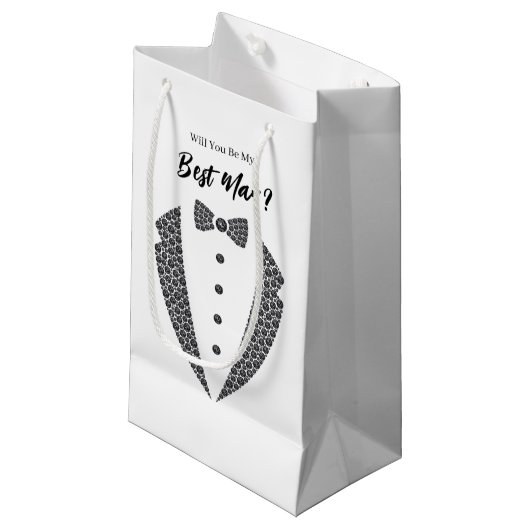 Sac de cadeau pour témoin de mariage (Devant Angle)