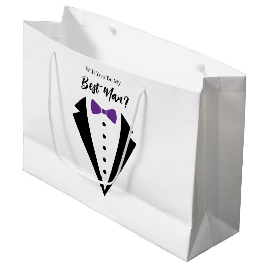 Sac de cadeau pour témoin de mariage (Devant Angle)