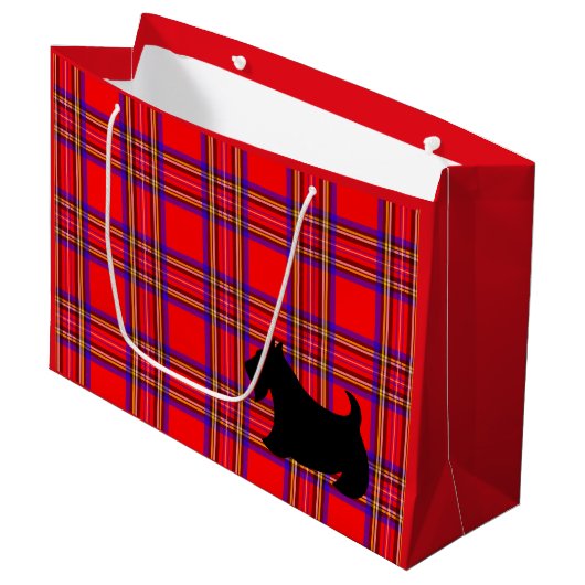 Sac de cadeau Scottish Terrier pour les fêtes (Devant Angle)