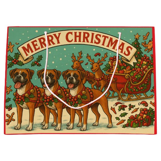 Sac de cadeaux "Chiens de Noël" (Devant)