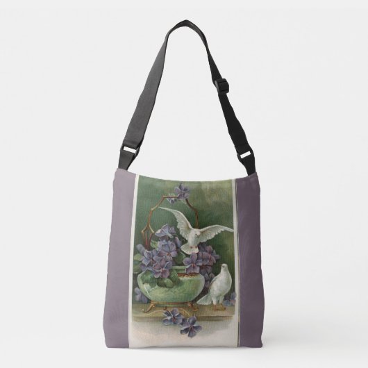 Sac de carrosserie à fleurs et colombes violettes (Devant)