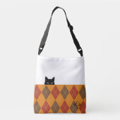 Sac de carrosserie Brown Orange Jacquard de chat (Dos)
