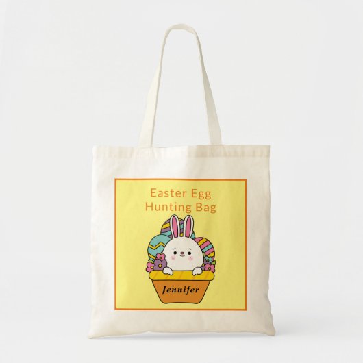 Sac de chasse d'œufs de Pâques de lapin mignon Per (Devant)
