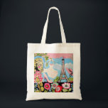 Sac de collection Tour Eiffel Paris<br><div class="desc">Jolie Tour Eiffel Bistro Robe Fleurs crées par Karen Fields.</div>