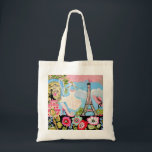 Sac de collection Tour Eiffel Paris<br><div class="desc">Jolie Tour Eiffel Bistro Robe Fleurs crées par Karen Fields.</div>