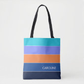 Sac de courses personnalisé à rayures (Devant)