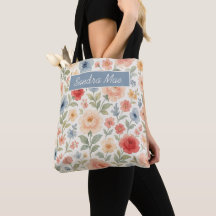 Sac de courses personnalisé avec art floral frança