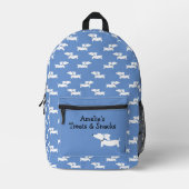 Sac de danse bleu pour les mamans de chien Wiener (Recto)