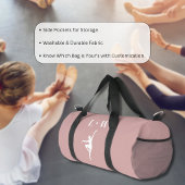 Sac de danse - Initiales roses Nom Sac de duffle