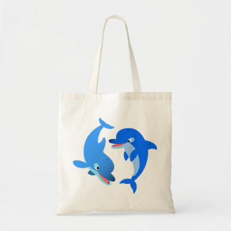 Sac de dauphins de dessin animé jouant mignon