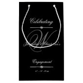 Sac de fête de fiançailles à monogramme gris écrit (Dos)