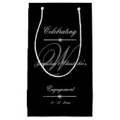 Sac de fête de fiançailles à monogramme gris écrit (Devant)