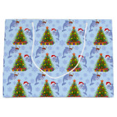 Sac de fête motif dauphin de Noël algues (Devant)