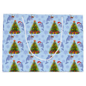 Sac de fête motif dauphin de Noël algues (Dos)