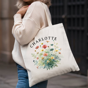 Sac de fleurs sauvages personnalisé pour cadeau de