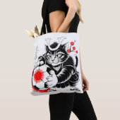 Sac de foot de chat samouraï pour les courses et l (De près)