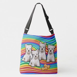 Sac de fourre-tout de chiots d'arc-en-ciel grand
