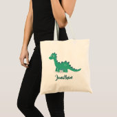 Sac de fourre-tout personnalisé bleu de dinosaure (Devant (produit))