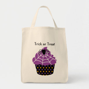 Sac de friandises Halloween cupcake araignée