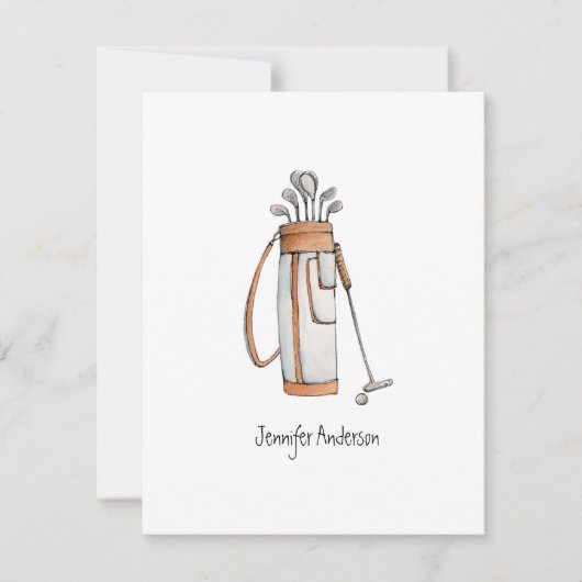Sac de golf golfeurs Carte de remerciements plat (Devant)