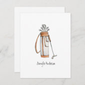 Sac de golf golfeurs Carte de remerciements plat (Devant / Derrière)