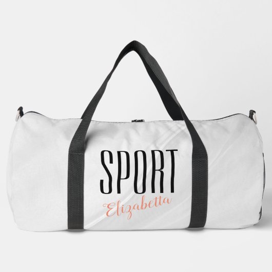 Sac de gym moderne gris blanc sport (Recto)