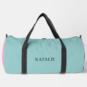 Sac de gym personnalisé vert menthe et rose sport