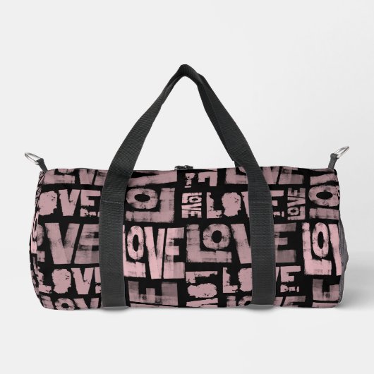 Sac de gym rose et noir - Love Graffiti (Recto)