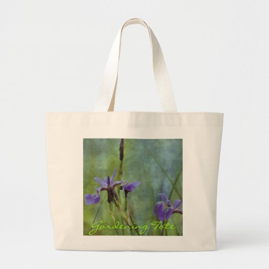 Sac de jardinage floral impressioniste bleu Iris (Devant)